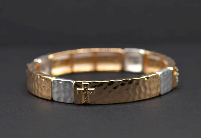 Bracelet-Eden Merry-Cross-Gold/Silver