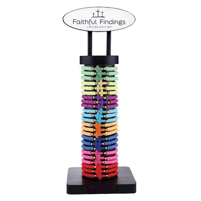 Bracelet-Ceramic Elastic Filled Display (8 Asst) (24 Pcs)