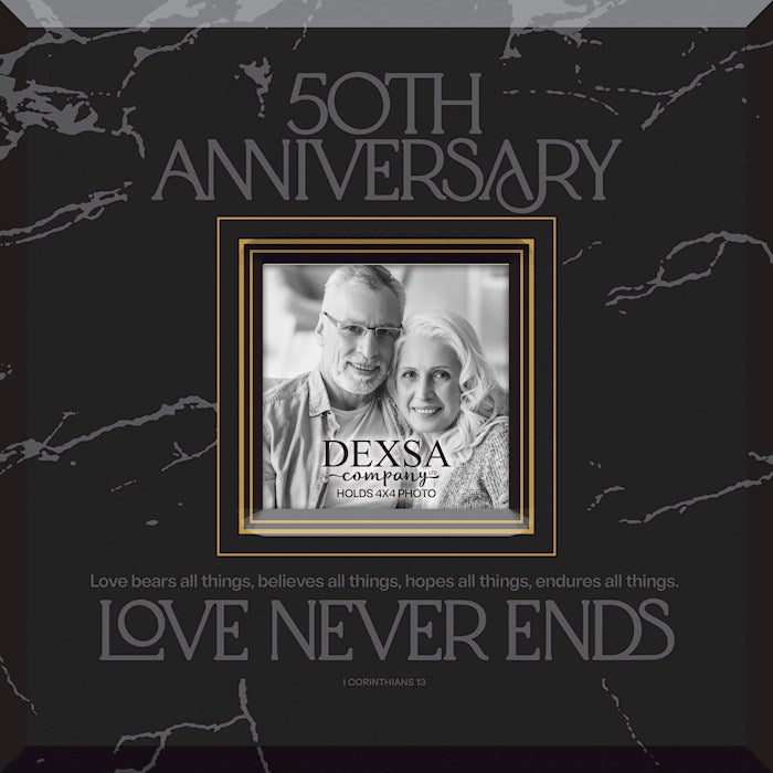 Glass Photo Frame-50th Anniversary (12 x 10) (Holds 4 x 6 Photo)