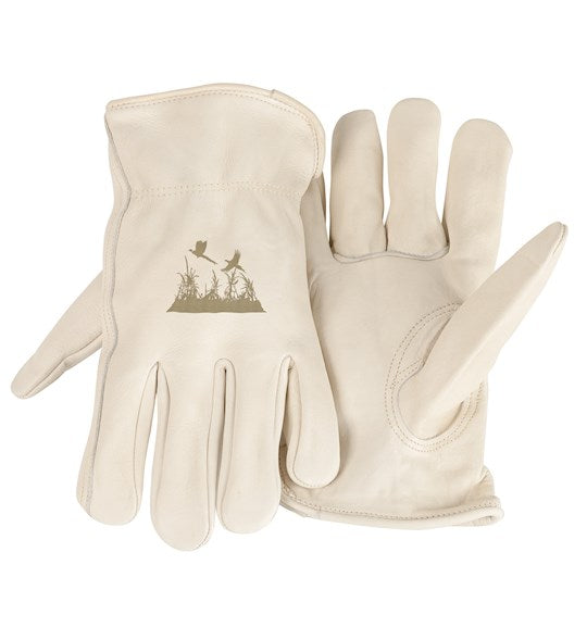 Gloves-Unlined-Pheasants-White (Large)