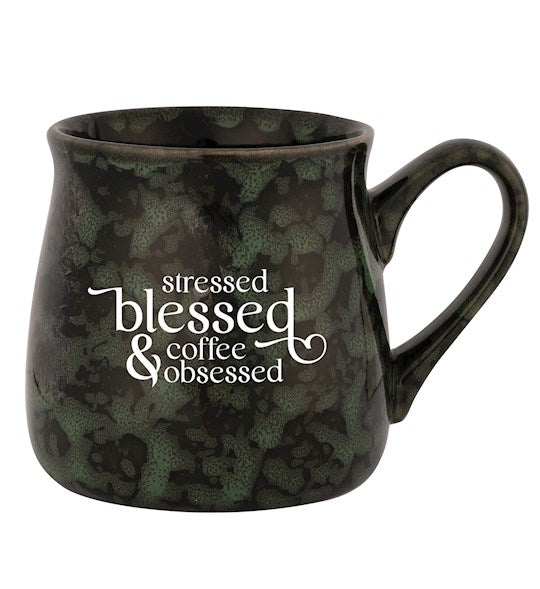 Designer Mugs-Reactive-Stressed Blessed & Coffee (16 Oz)