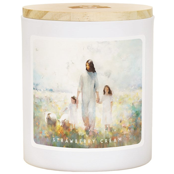 Candle-Jesus Children Art-Strawberry Cream (11 Oz - 2 Wick)