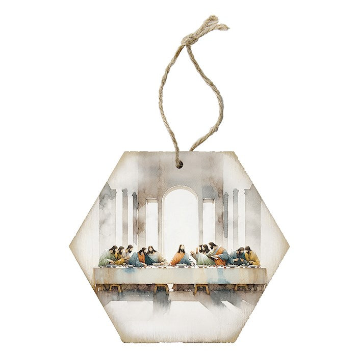 Ornament-Honeycomb-Last Supper Art (6.875 x 4.5)