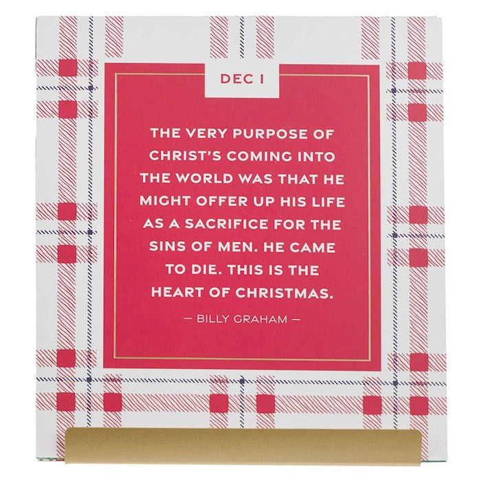 Desktop Advent Calendar-Christmas Plaid Card Set w/ Stand