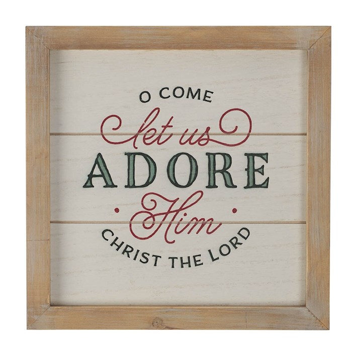 Wall Decor-O Come Let Us Adore Him (10" x 10")
