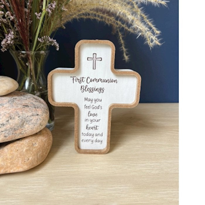 Cross-First Communion Blessings (5.5" x 4.25" x 1")