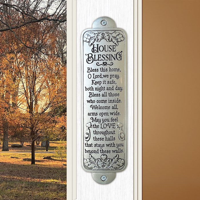Blessing Wall Plaque-House Blessing (Silver) (1.5" x 6")