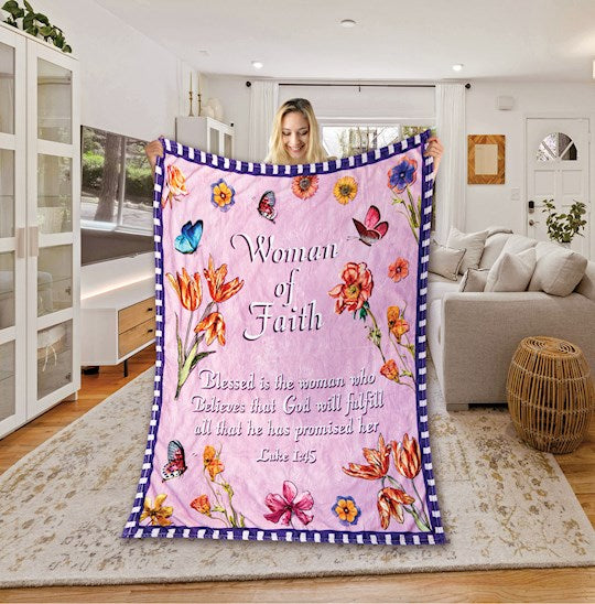 Throw Blanket-Woman Of Faith (48" x 58") (