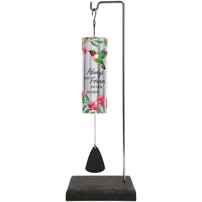 Wind Chime-Mini Cylinder Sonnets w/Stand-Always And Forever In Our Hearts-Gift Boxed (12.5" x2") (