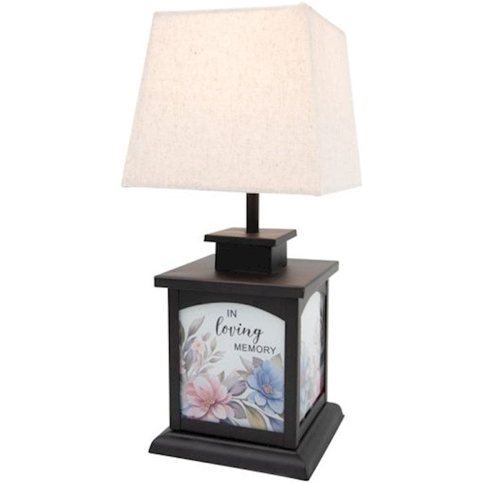 Lantern Lamp w/Fabric Shade-In Loving Memory (12" x 5.25" x 5.25")