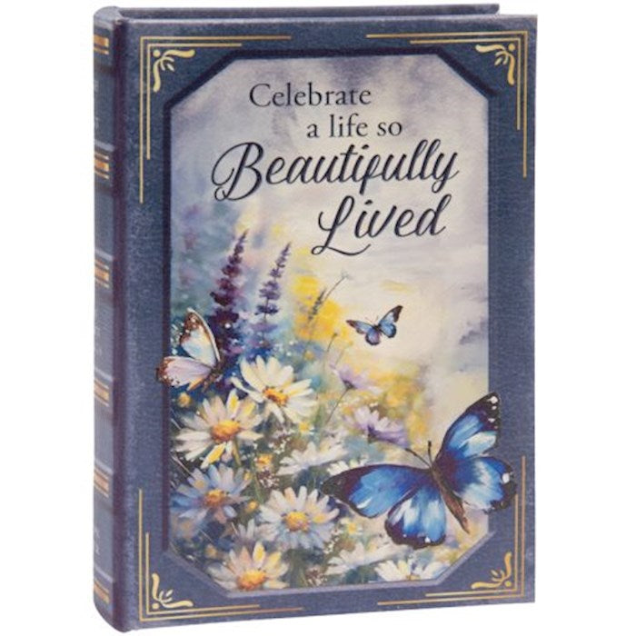 Decorative Book Box-Celebrate A Life Beautifully Lived (6" x 8.75" x 2") (