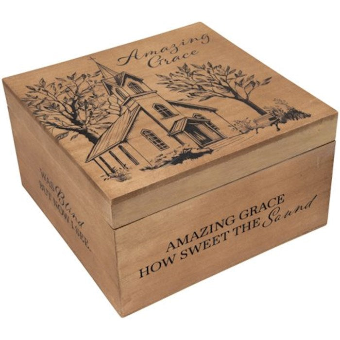 Keepsake Memory Box-Amazing Grace (5.25" x 9.5" x 9.5") (