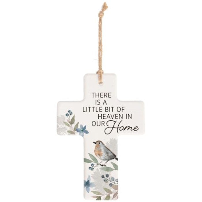 Cross Ornament-Heaven In Our Home (5.5" x 4") (