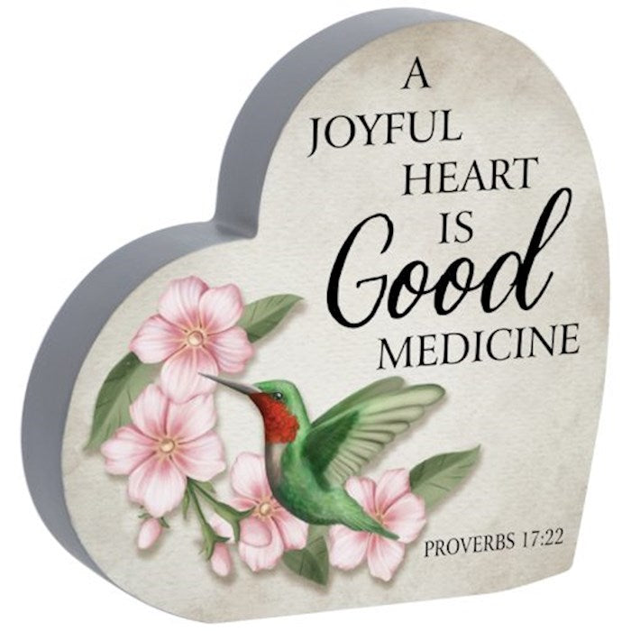 Heart Sitter-A Joyful Heart Is Good Medicine (6" x 6" x 1") (