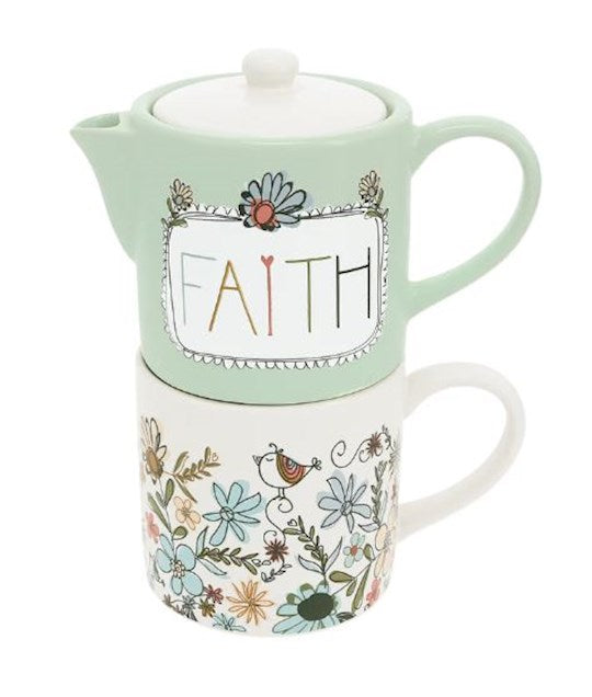 Tea Set-Faith/Tea For One (10 oz Teapot & 10 oz Cup) (