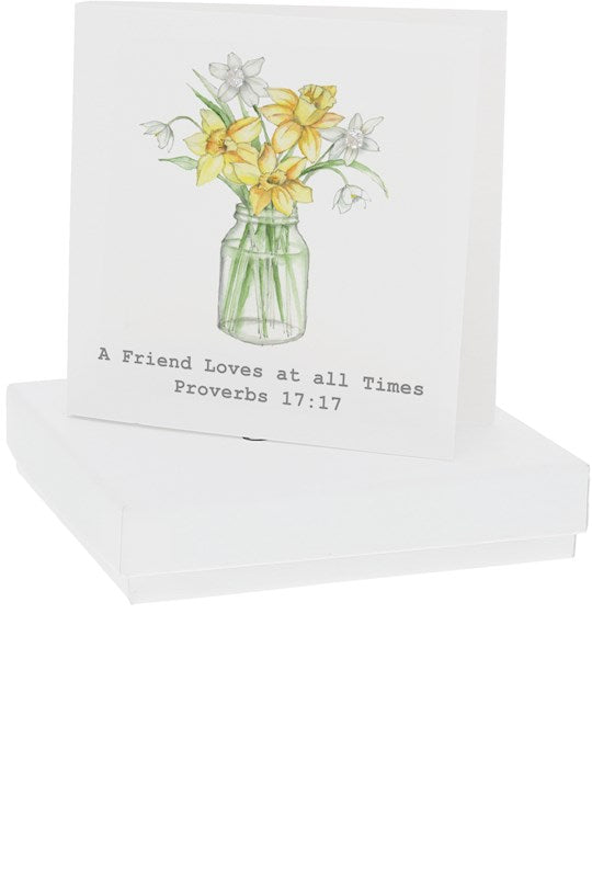 Earring-Proverbs 17:17 5mm Sterling Silver Cubic Zirconia Stud (