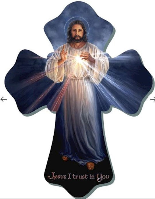 Wall Cross-Divine Mercy-MDF (6" x 8") (