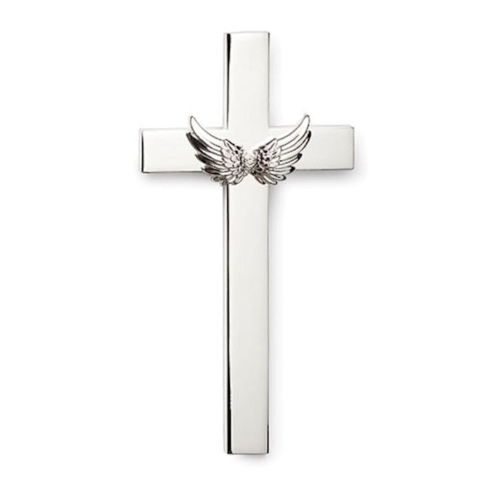 Wall Cross-Memorial: Wings-Silver (4.75"H) (