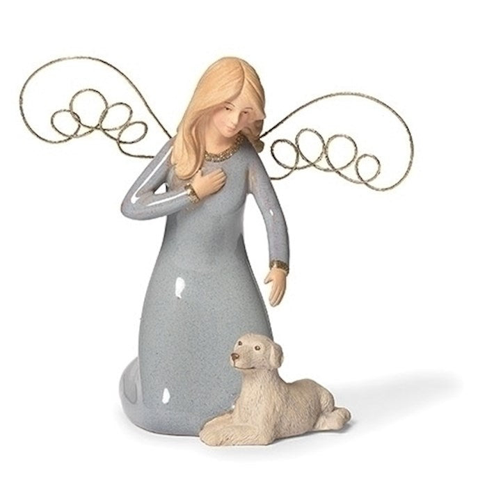 Figurine-Angel With Dog (6"H) (