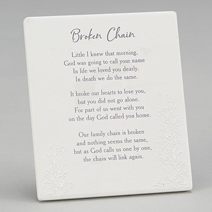 Wall Plaque-Memorial: Broken Chain In Gift Box (5.5"H) (
