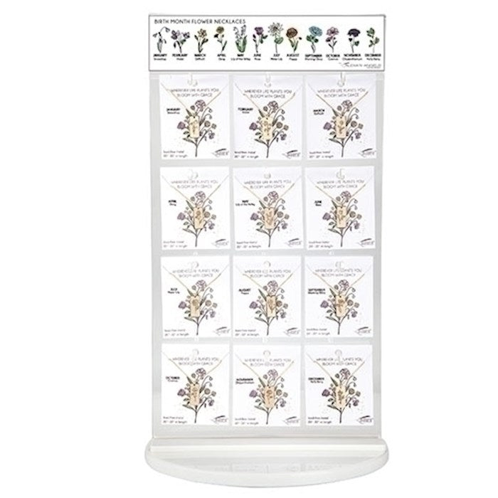Display-Necklace-Birth Month Flower-Brass & Zinc (20-22") (72 Pieces) (