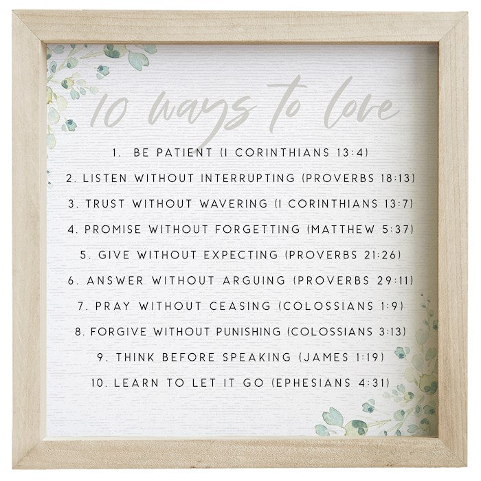 Rustic Frame-Ways To Love (10" x 10")