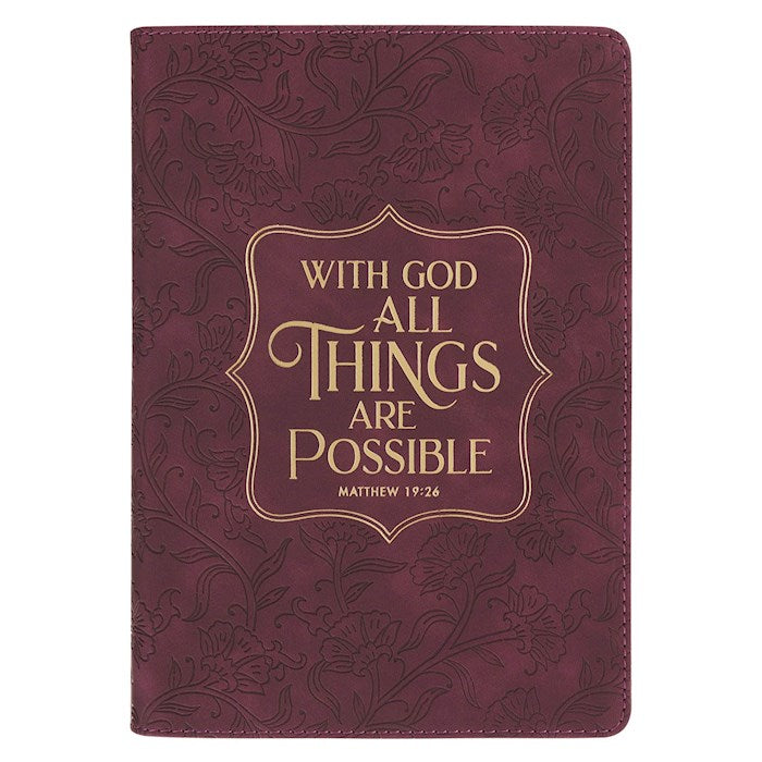 Journal Classic-With God Matt. 19:26-Burgundy