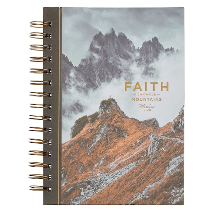 Journal-Faith Can Move Mountains (Matt. 17:20)-Brown Mountain Spiral Wirebound