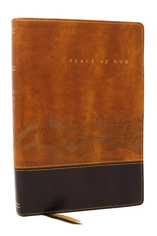 NKJV Peace Of God Bible (Comfort Print)-Brown Leathersoft
