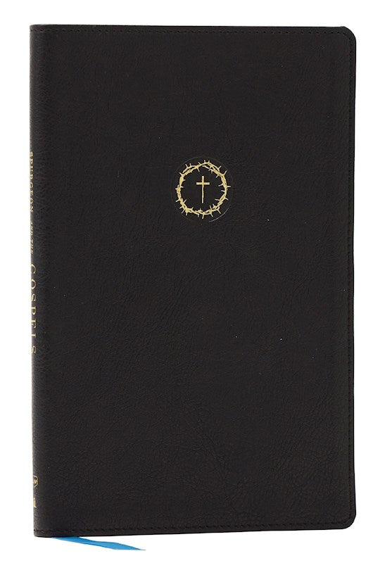 NKJV Spurgeon And The Gospels (Comfort Print)-Black Leathersoft