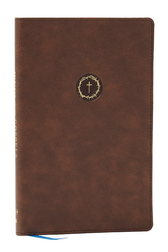 NKJV Spurgeon And The Gospels (Comfort Print)-Brown Leathersoft