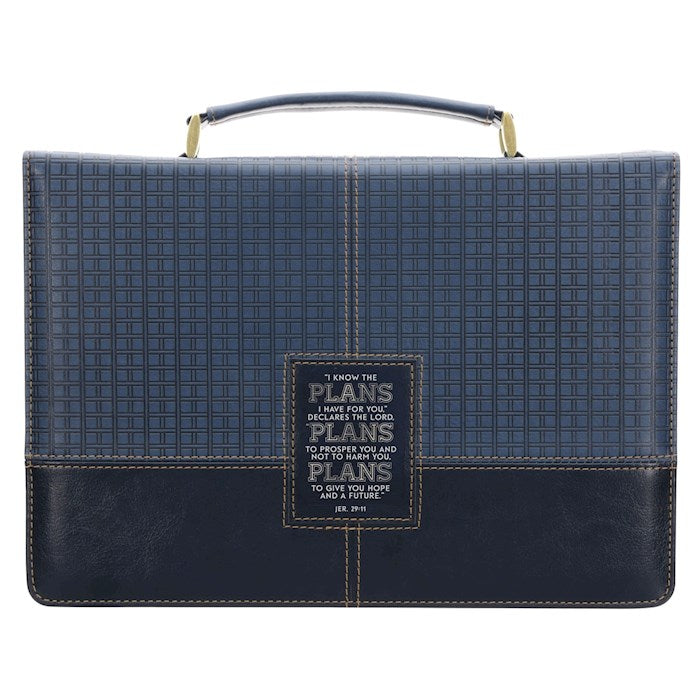 Bible Cover-Classic-Grad Plans Jer. 29:11-Navy-MED