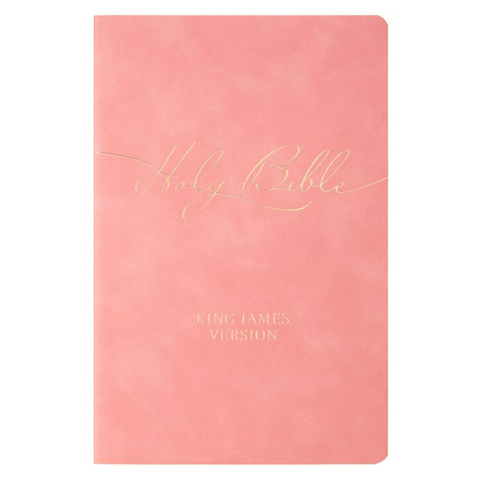 KJV Gift Edition Bible-Marbled Coral Pink Faux Leather