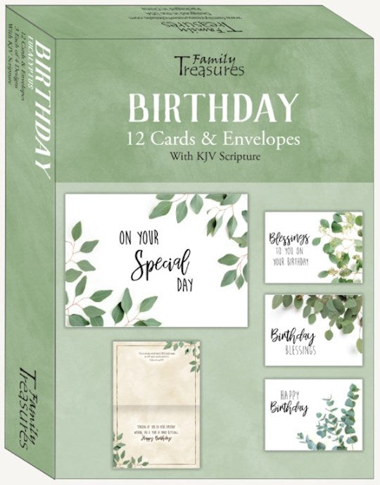 Boxed Card-Birthday-Eucalyptus (Box Of 12)