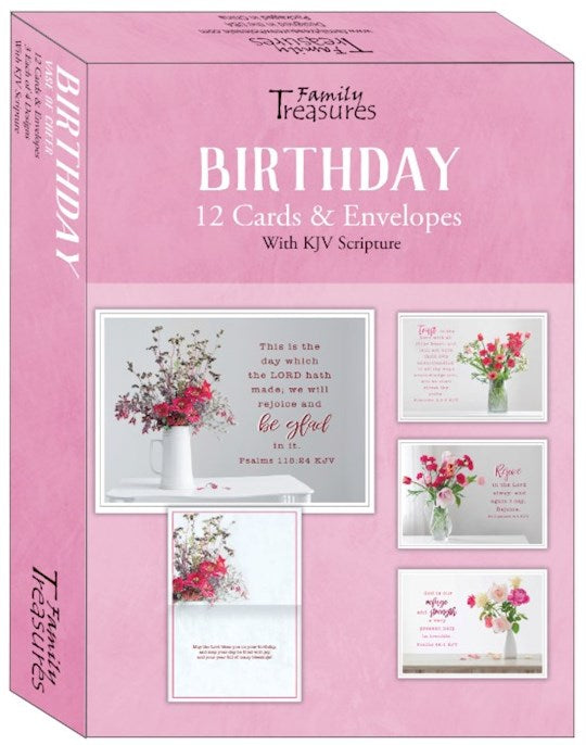 Boxed Card-Birthday-Vase Of Cheer (Pack Of 12)