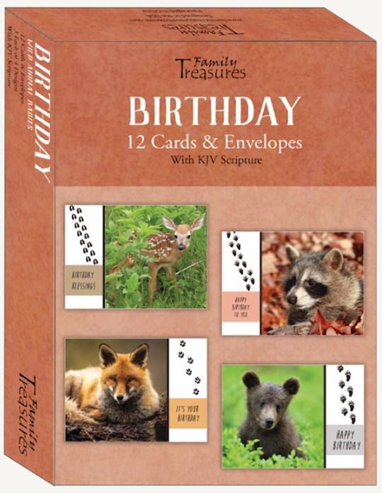 Boxed Card-Birthday-Wild Animal Babies (Pack Of 12)