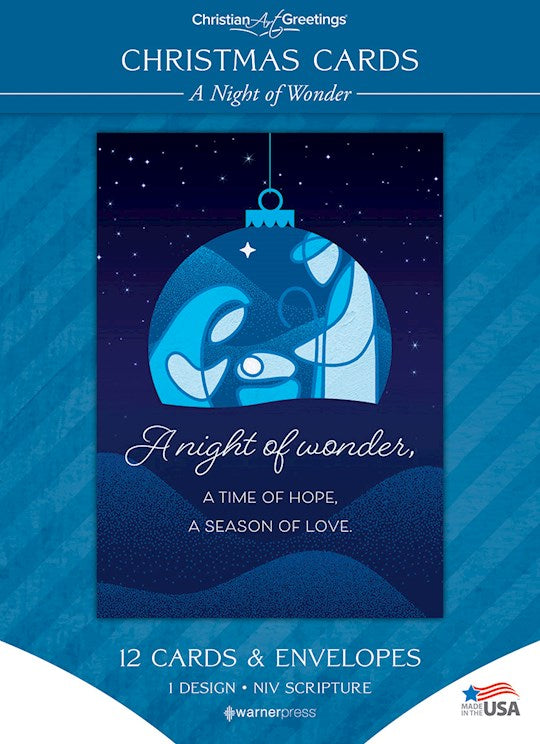 Boxed Card-Christmas: A Night Of Wonder Solid Pack (Luke 2:14 NIV) (Box Of 12)