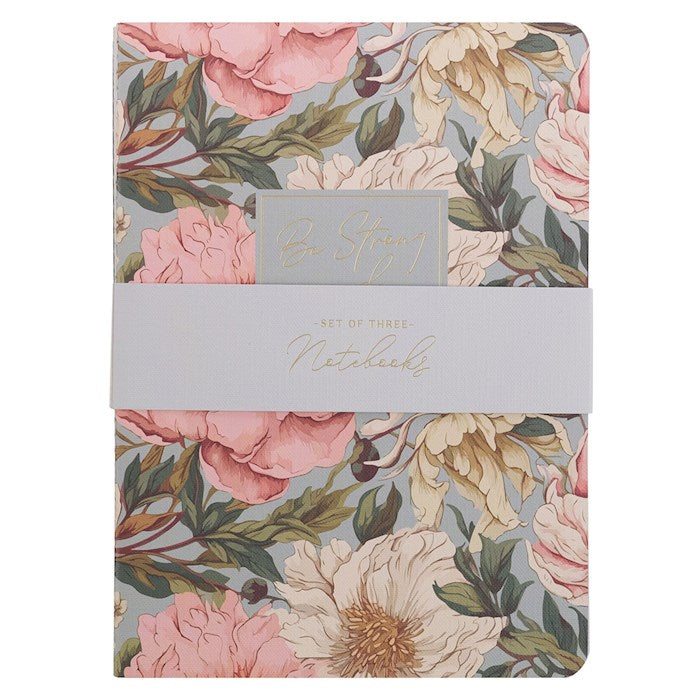 Notebook Set-Be Still/Be Strong/Be Joyful-Delicate Pink Dahlia (Set of 3)
