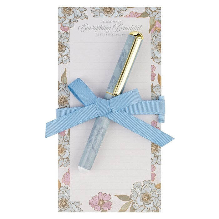 Magnetic Notepad W/ Pen-Everything Beautiful/Bloom