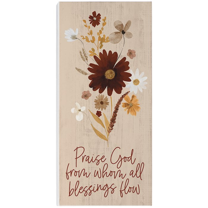 Inspire Board-Praise God/Fall Flowers (12" x 5.5")
