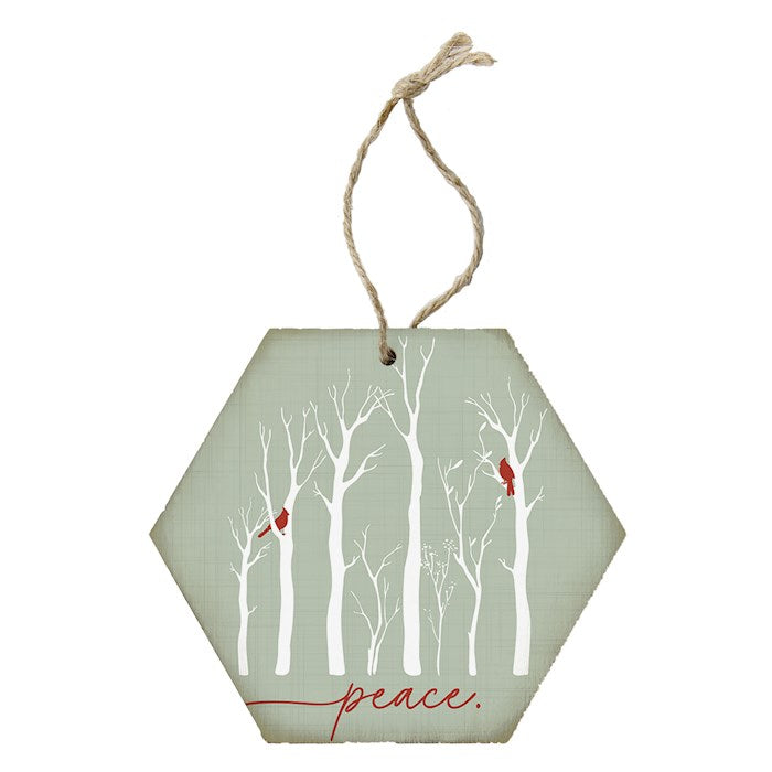 Honeycomb Ornaments-Peace Tree Cardinals (4.5" x 6.875")