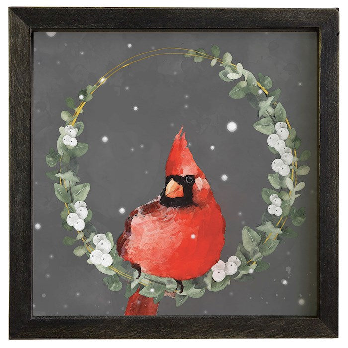 Rustic Frame-Cardinal Wreath (10" x 10")