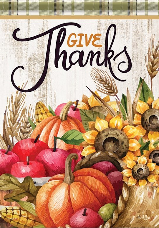 Flag-Garden-Durasoft-Give Thanks (12.5" x 18")