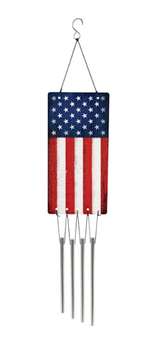 Wind Chime-American Flag (26"H x 5"W)