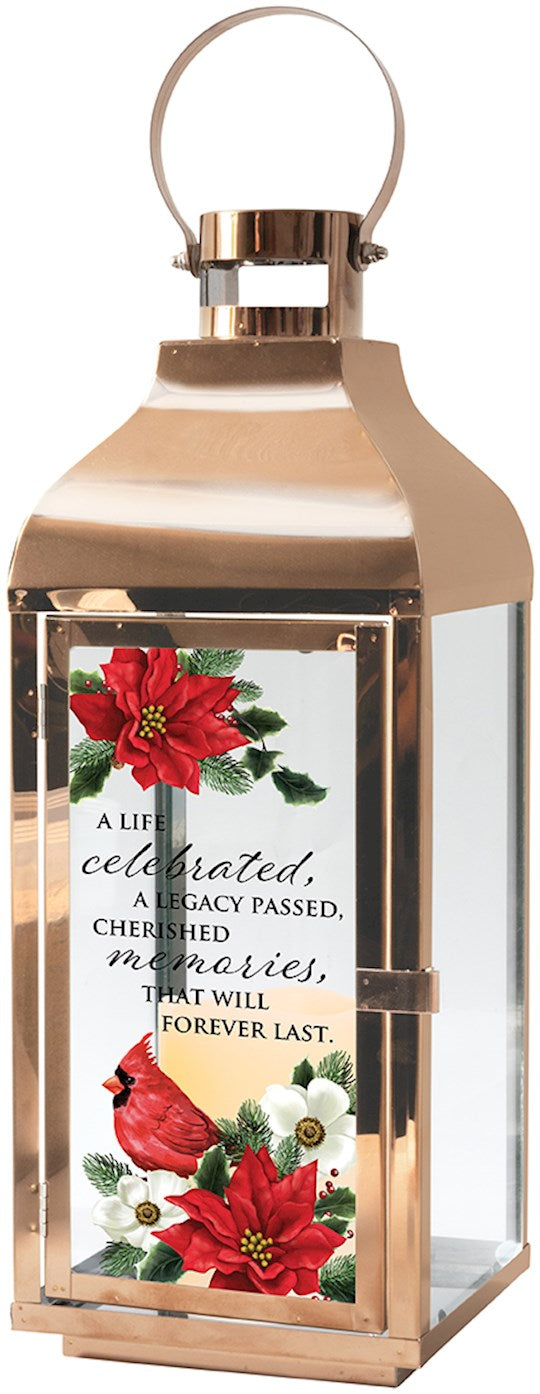Lantern w/Flameless LED Candle & Timer-Cherished Memories (17" x 5.5" x 5.5")