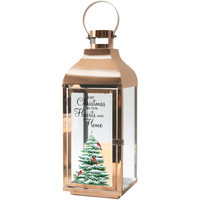 Lantern w/Flameless LED Candle & Timer-Hearts And Home (17" x 5.5" x 5.5")