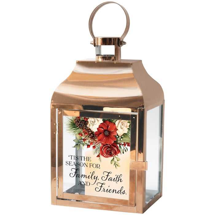 Lantern w/Flameless LED Candle & Timer-Tis The Season (12.25" x 6" x 4.5")