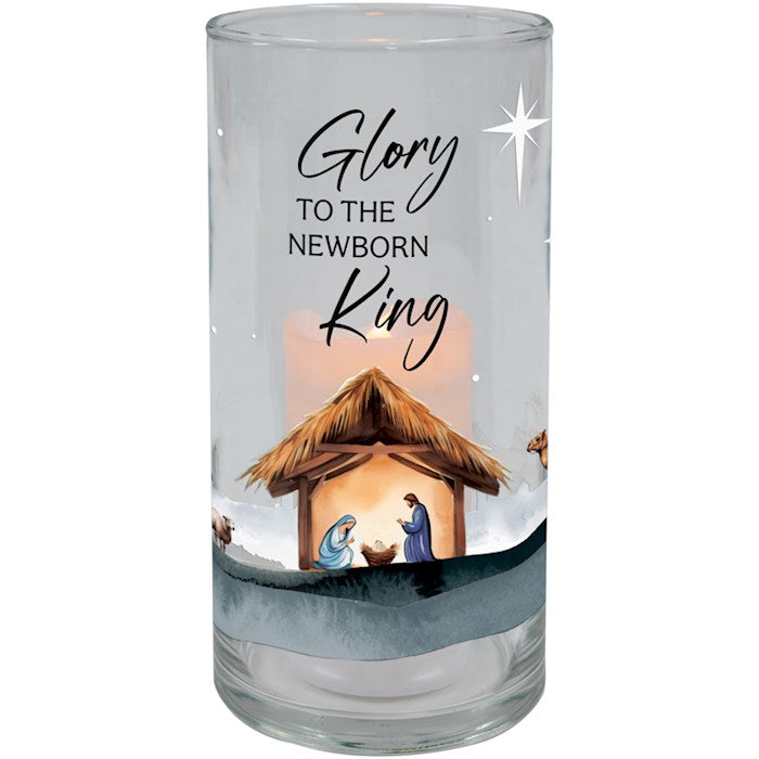 Hurricane Candle-Flameless Flicker-Newborn King w/ Timer (7.25" x 3.5")