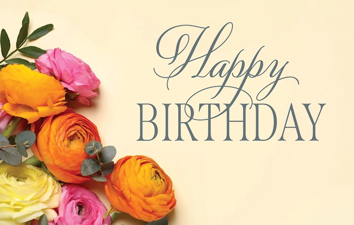 Postcard-Happy Birthday Flowers (Pack Of 25)