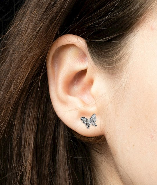 Earrings-Eden Merry-Butterfly-Silver